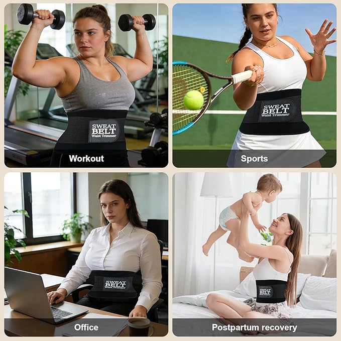 Waist Trainer for Women, Waist Sweat Band, Slimming Waist Trimmer, Stomach Wrap