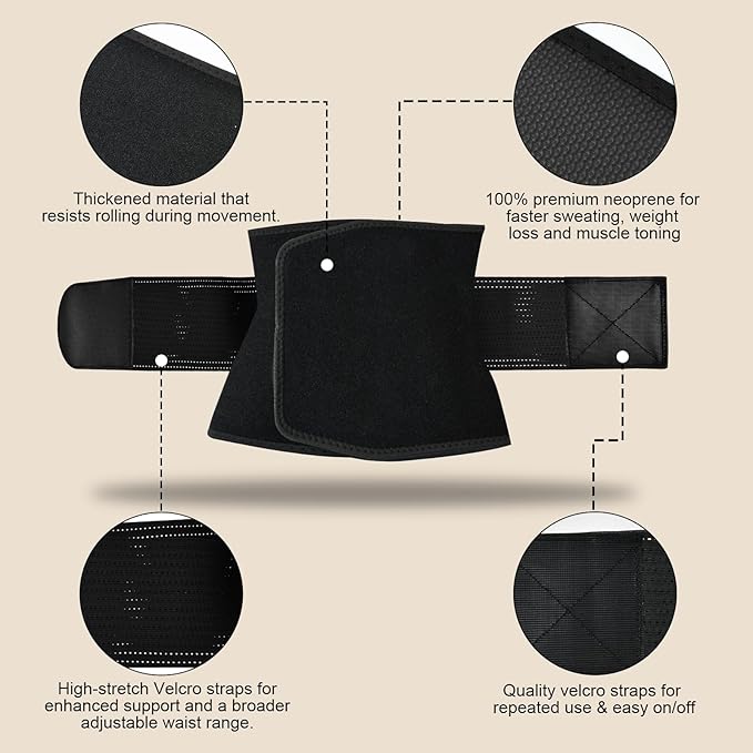 Waist Trainer for Women, Waist Sweat Band, Slimming Waist Trimmer, Stomach Wrap