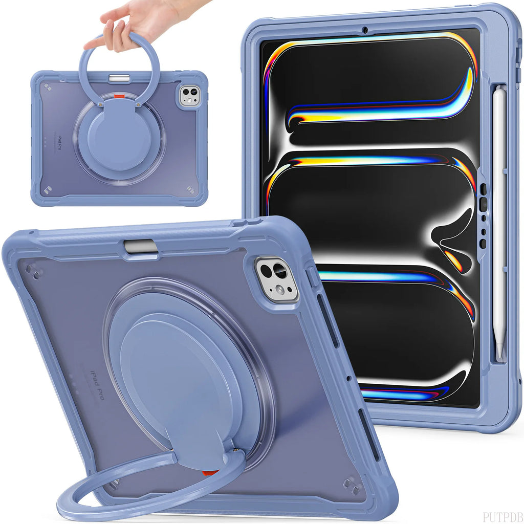 Case For iPad Air 11"2024 A2902/A2903/A2904 Shockproof Cover iPad Pro 13 12.9 3 4 5 6th 10.9 10 9 7 8 10.2 Mini6 Kickstand Funda