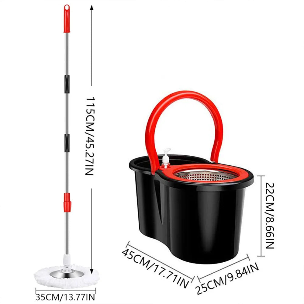 Microfiber Spin Mop and Bucket Cleaning System with