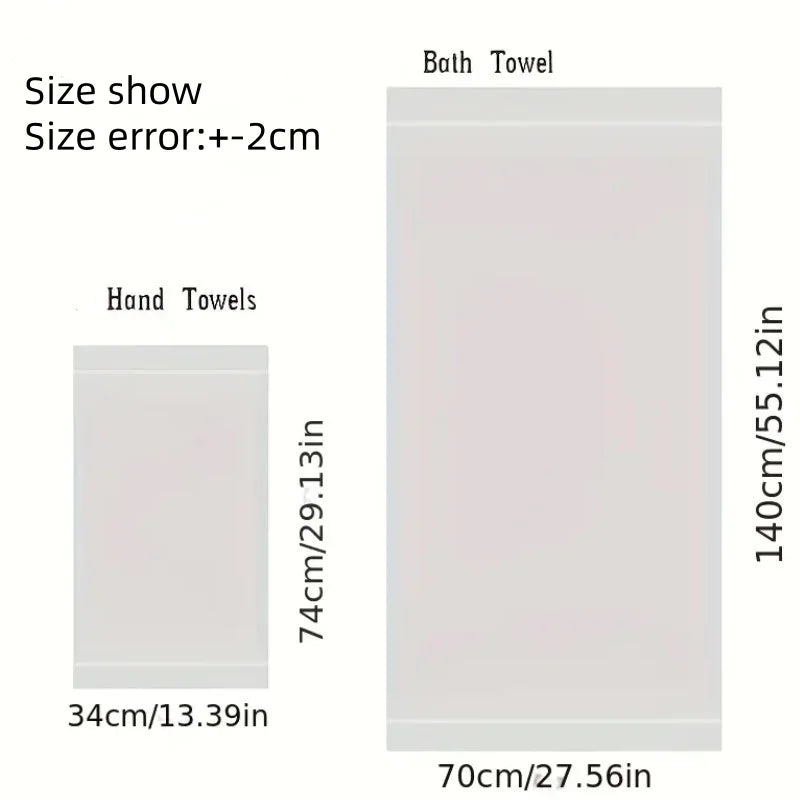 4PCS Bamboo Bathroom Towels 34x74cm 70X140cm