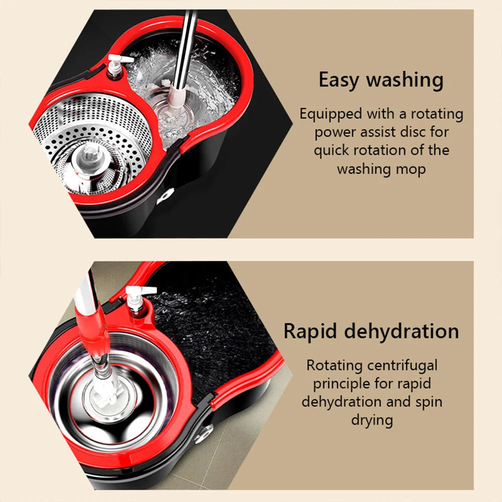 Microfiber Spin Mop and Bucket Cleaning System with