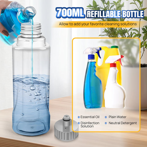 360° Spray Mop for Floors w/700ml Bottle & 3 Reusable Microfiber Pads - Wet/Dry Hardwood Floor Cleaner