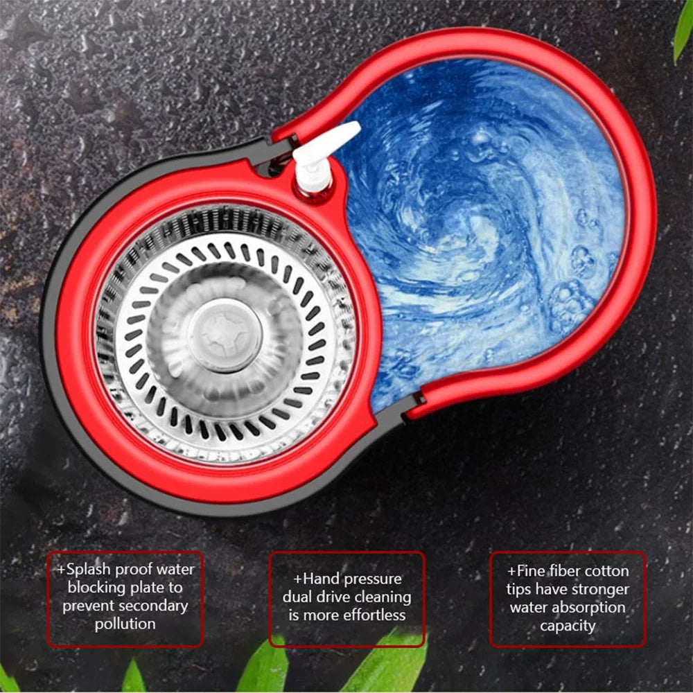 Microfiber Spin Mop and Bucket Cleaning System with