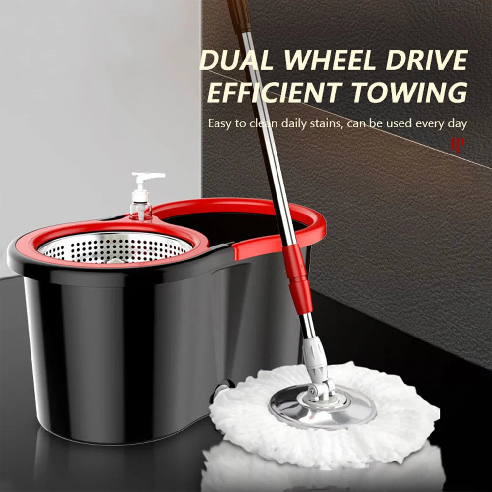 Microfiber Spin Mop and Bucket Cleaning System with