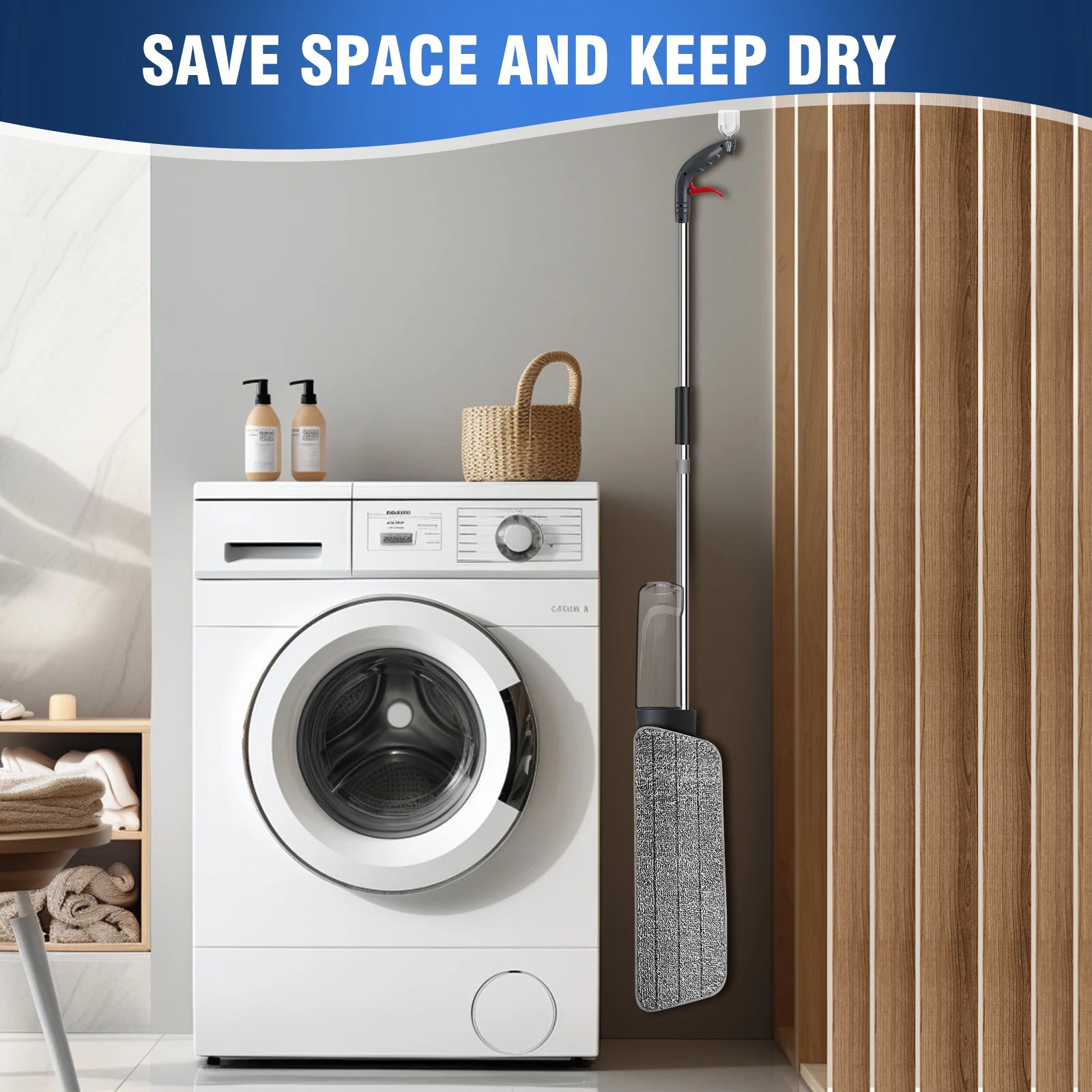 360° Spray Mop for Floors w/700ml Bottle & 3 Reusable Microfiber Pads - Wet/Dry Hardwood Floor Cleaner