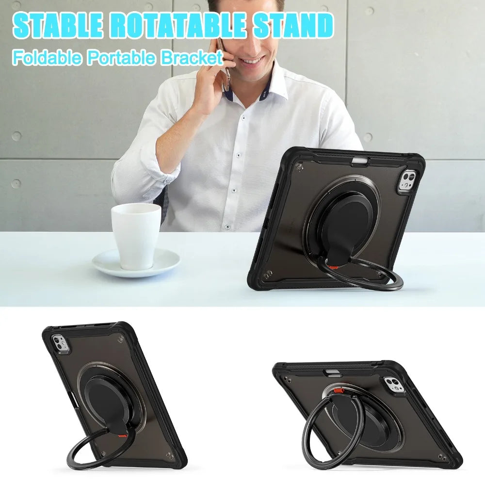 Case For iPad Air 11"2024 A2902/A2903/A2904 Shockproof Cover iPad Pro 13 12.9 3 4 5 6th 10.9 10 9 7 8 10.2 Mini6 Kickstand Funda