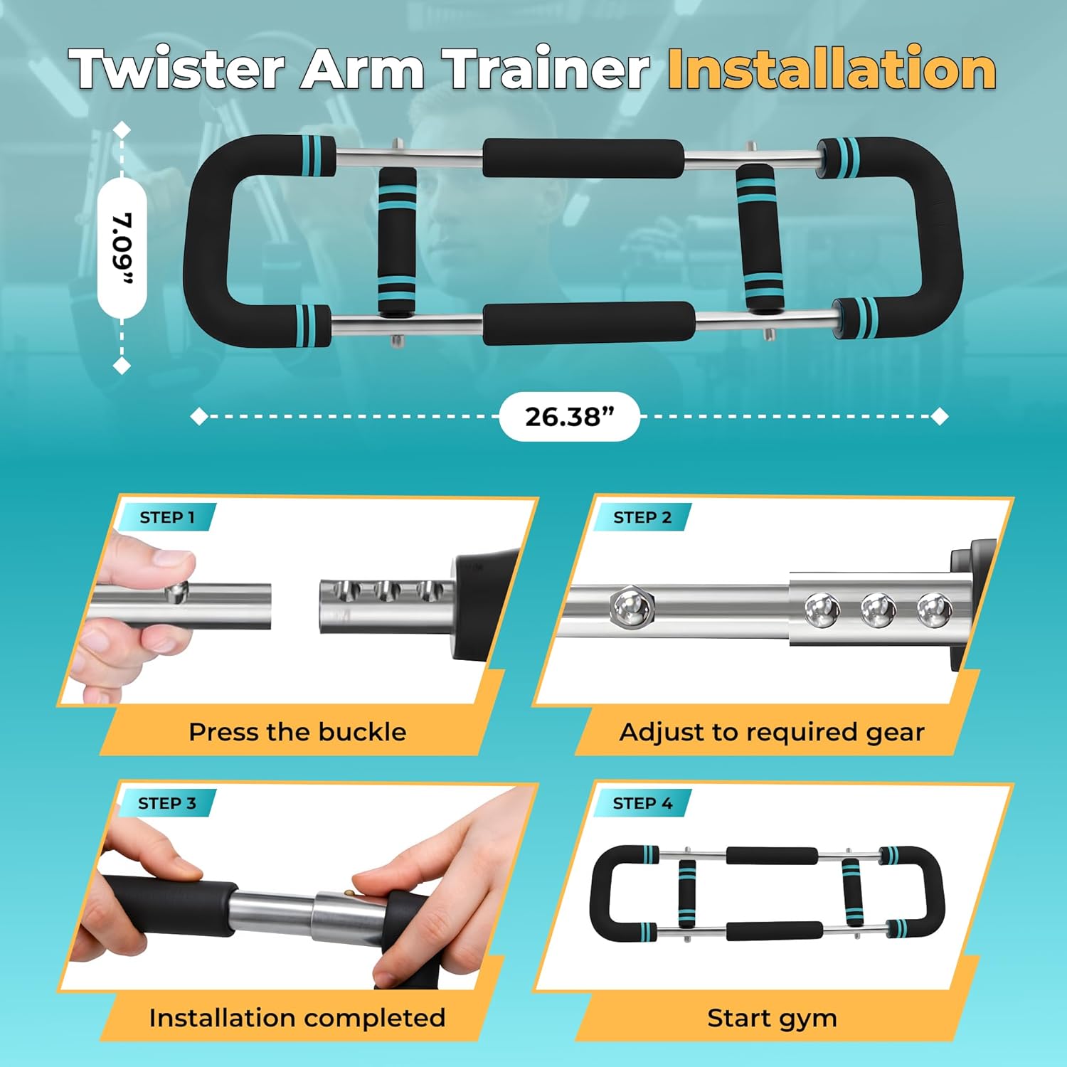 Twister Arm Trainer for Men & Women, Adjustable Chest Workout Equipment | 30–120 lb adjustable resistance