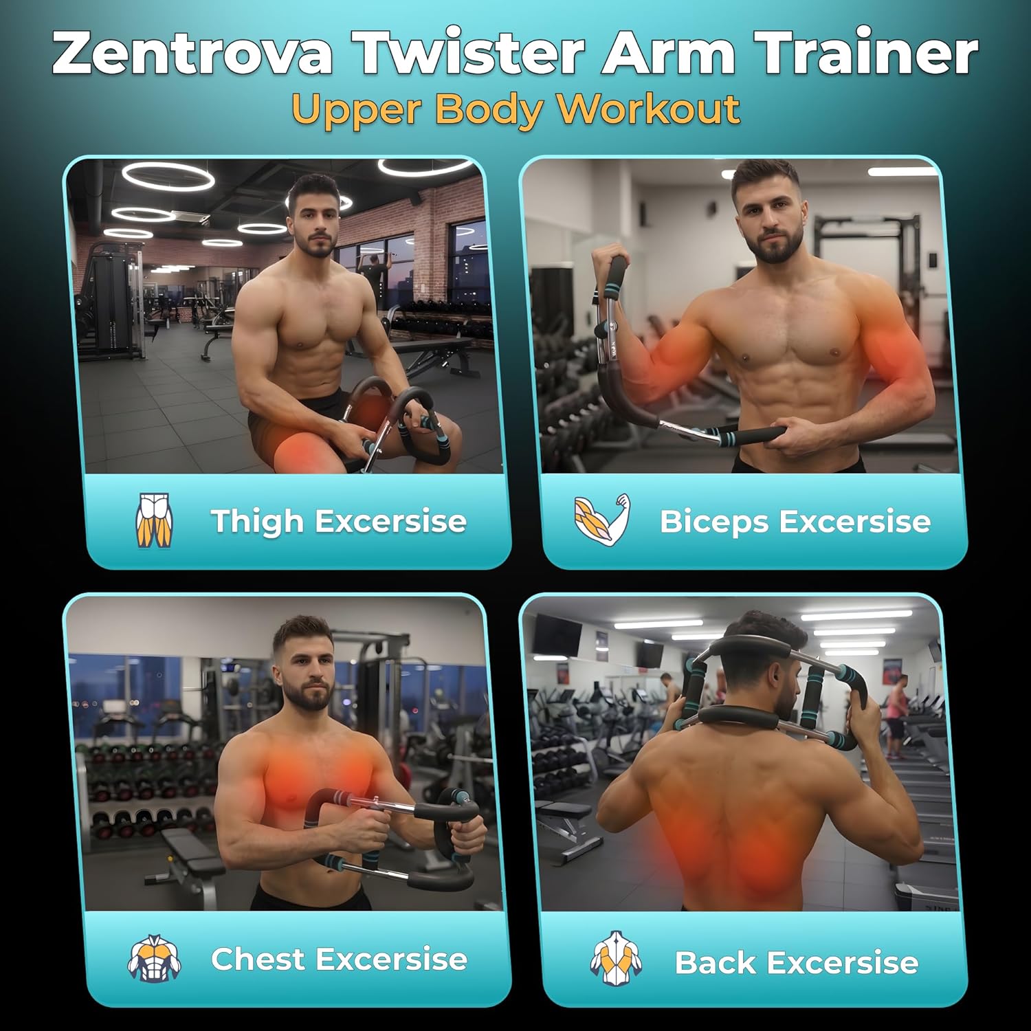 Twister Arm Trainer for Men & Women, Adjustable Chest Workout Equipment | 30–120 lb adjustable resistance