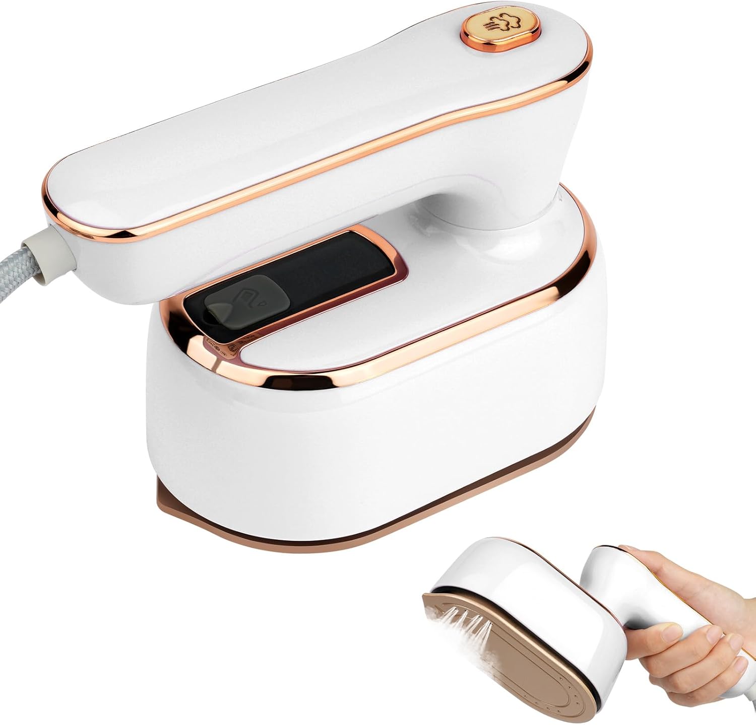 Mini Steam Iron, 1000W Portable Handheld Travel Steam Iron, 180° Rotating