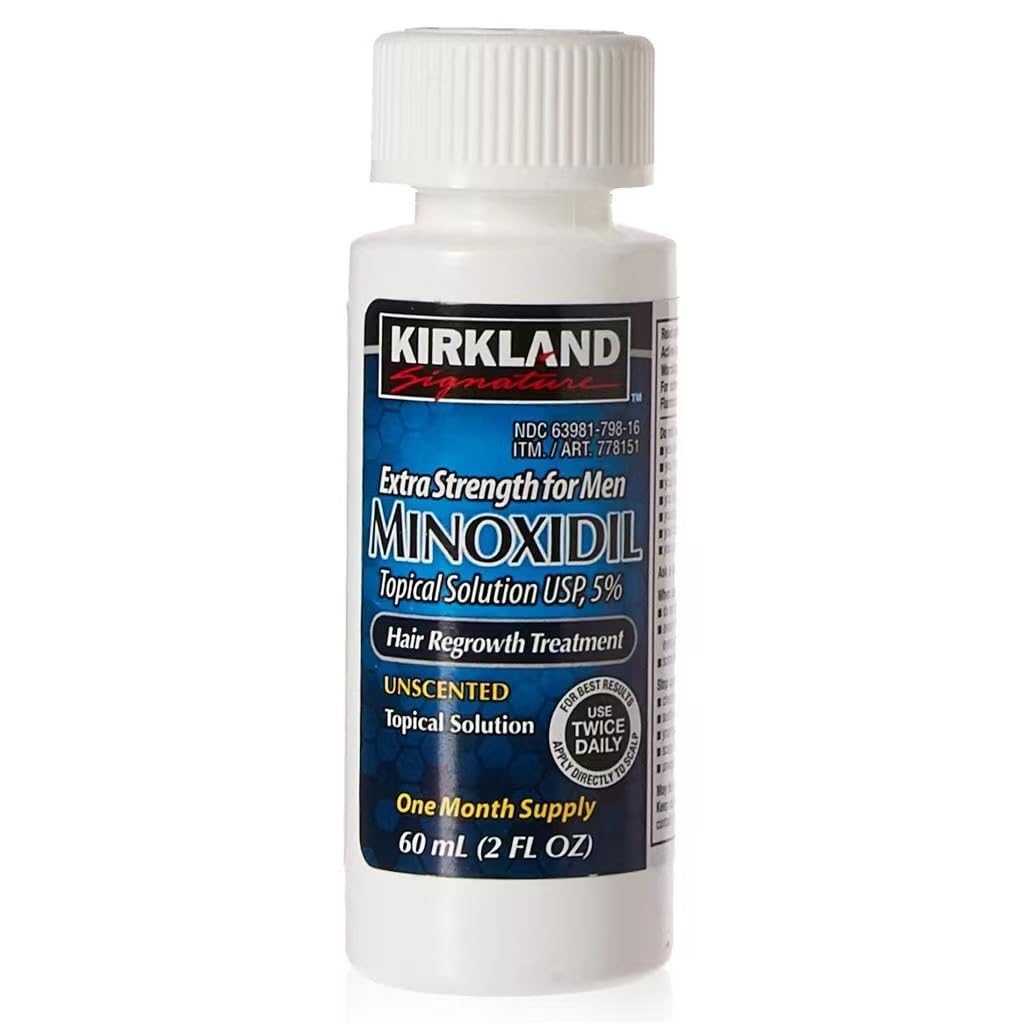 Kirkland Minoxidil 5% Topical Solution Extra Strength Hair Regrowth Treatment for Men Dropper