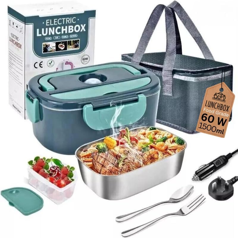 Electric Lunch Box for Adults, 60W Heated Lunch Box 1.5L Hot Food Warmer