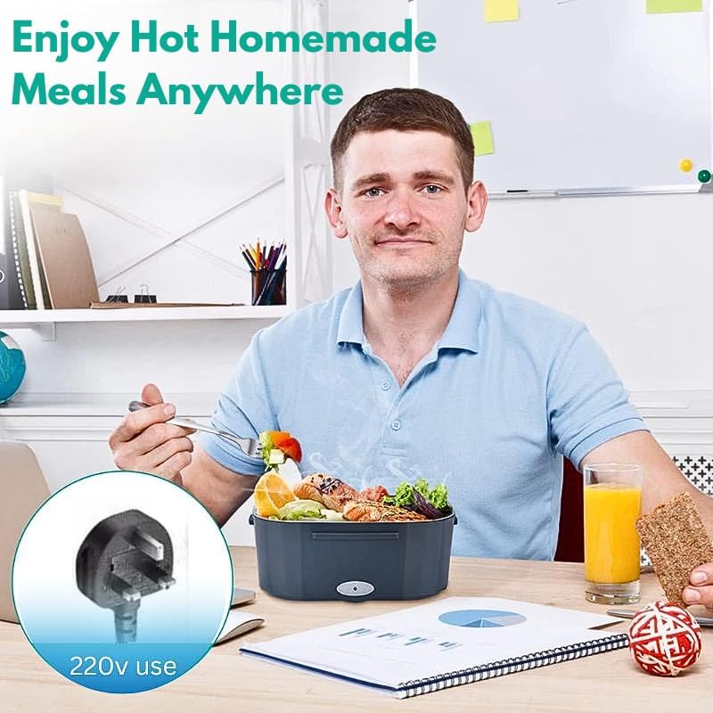 Electric Lunch Box for Adults, 60W Heated Lunch Box 1.5L Hot Food Warmer