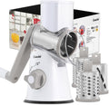 Rotary Cheese Grater, Vegetable Slicer Graters for Kitchen, 3 Blades | Versatile, Time-saving, 12x Fast Cutting (US)