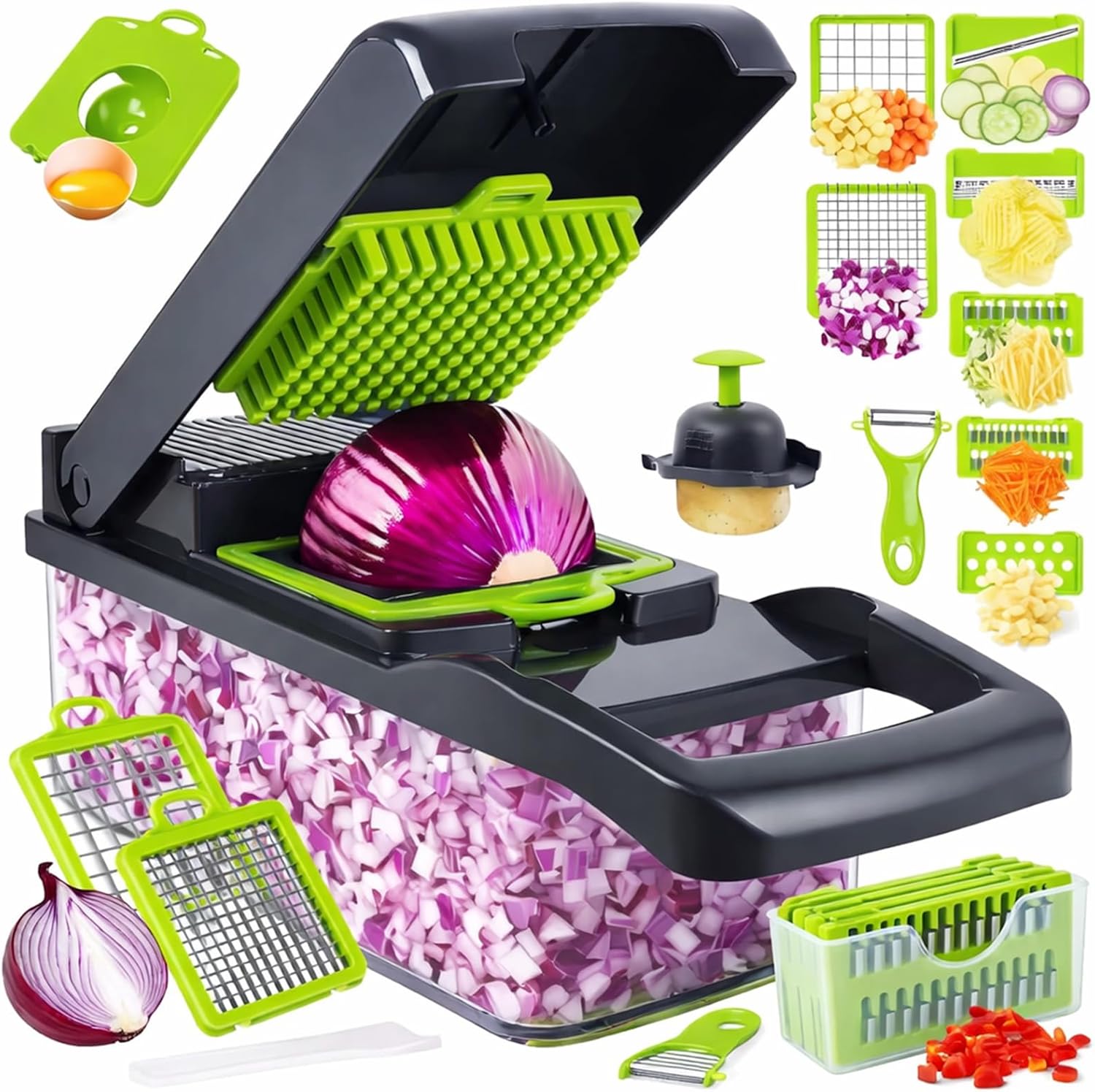 Vegetable Chopper Pro Series 16-in-1 – Onion & Veg Chopper,