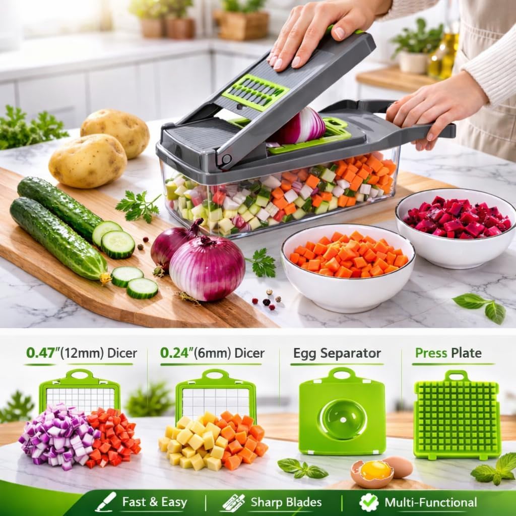 Vegetable Chopper Pro Series 16-in-1 – Onion & Veg Chopper,